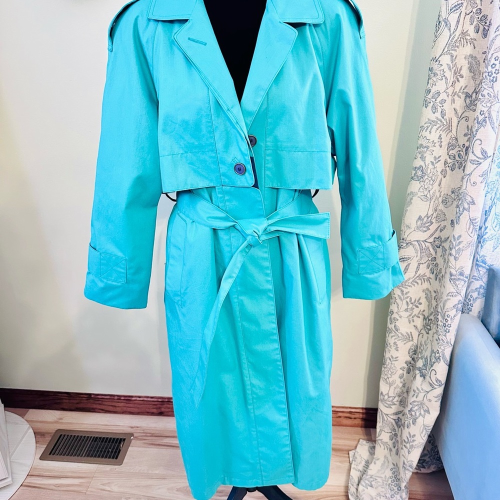 London Fog Turquoise Trench Coat